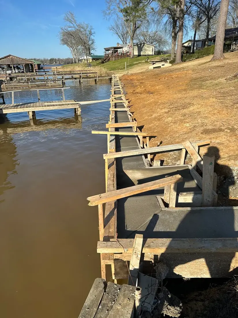 Before and after concrete work in East Texas