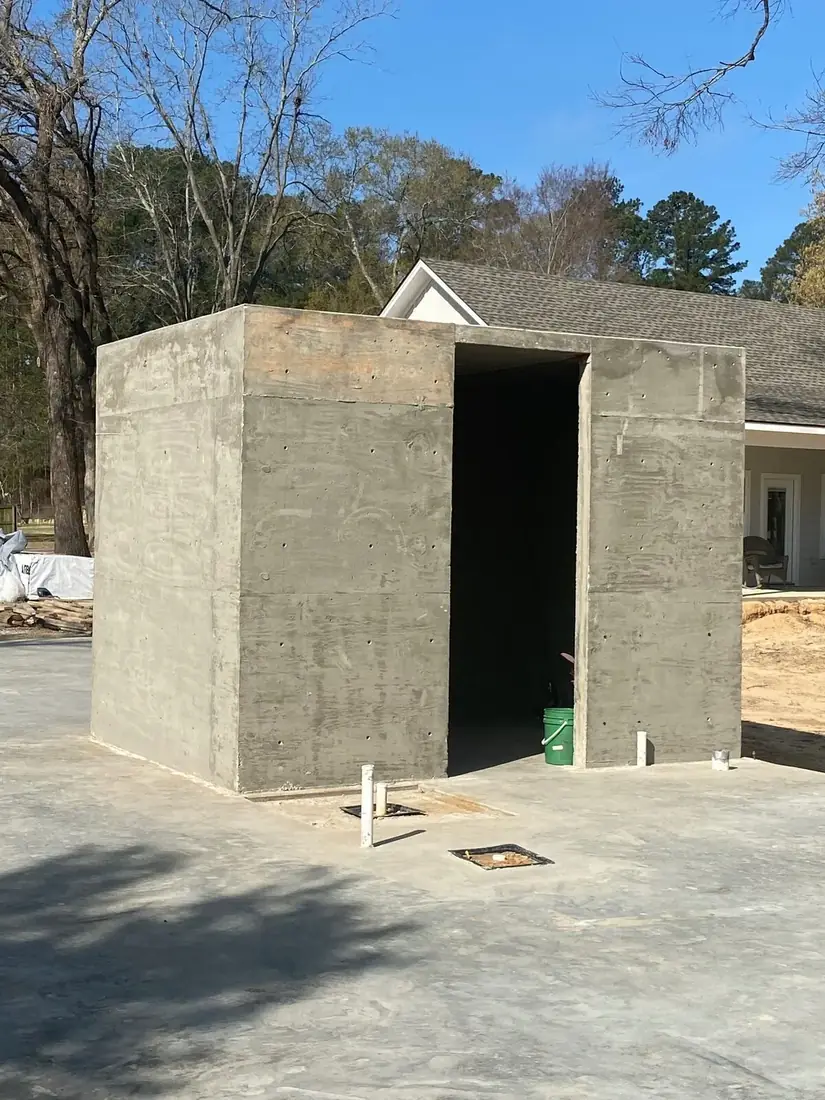 Concrete safe room — after